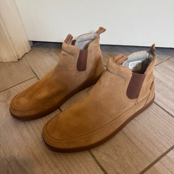 REEF Swami Suede Chelsea Tan Boots Cork Footbed Men’s Size 10 - Picture 4 of 15